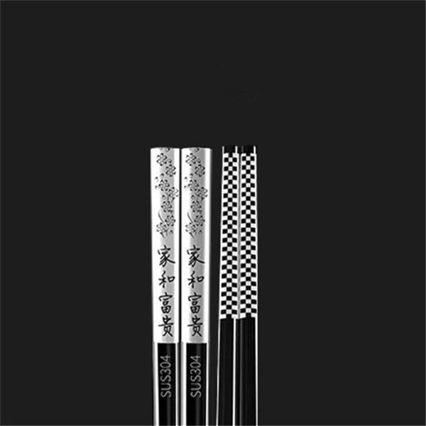 chopsticks 1 pair stainless steel tableware chinese style laser lettering anti-slip anti- reusable
chopsticks 1 pair stainless steel tableware chinese style laser lettering anti-slip anti- reusable
