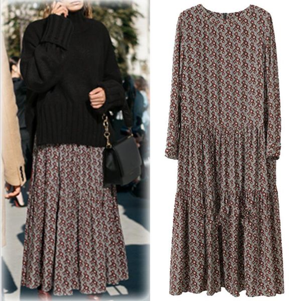 casual dresses spring autumn women plus size fashion o-neck loose print long sleeve md-long style dress for larger one-piece, Black;gray
casual dresses spring autumn women plus size fashion o-neck loose print long sleeve md-long style dress for larger one-piece, Black;gray