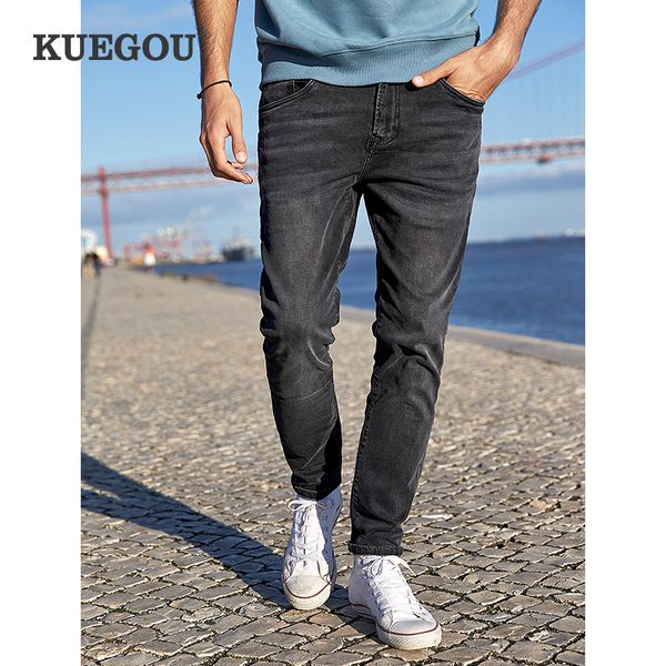 kuegou spring autumn men's jeans black wash the old vintage slim fashion denim pants trousers kk-2975, Blue
kuegou spring autumn men's jeans black wash the old vintage slim fashion denim pants trousers kk-2975, Blue