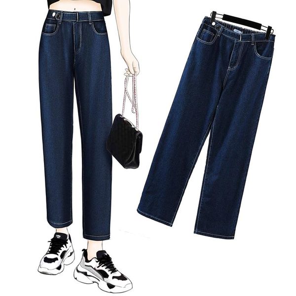 women's jeans in autumn the big yards couture show thin pants fat younger sister mm brim reduce age, Blue
women's jeans in autumn the big yards couture show thin pants fat younger sister mm brim reduce age, Blue