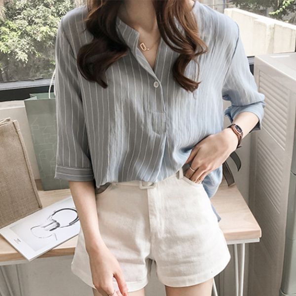 women's knits & tees striped plus size women shirts elegant seven-quarter sleeves buttons shirt female spring summer fashion offic, White
women's knits & tees striped plus size women shirts elegant seven-quarter sleeves buttons shirt female spring summer fashion offic, White