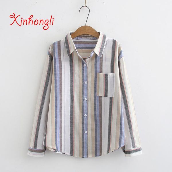plus size striped cotton women loose blouse 2021 spring autumn casual ladies pocket shirts female oversize women's blouses &, White
plus size striped cotton women loose blouse 2021 spring autumn casual ladies pocket shirts female oversize women's blouses &, White