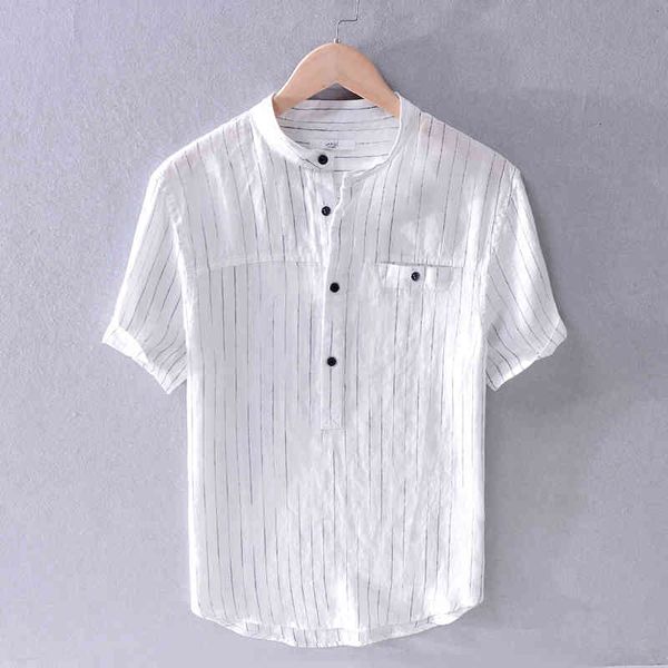 men's t-shirts linen short-sleeved mens casual summer loose striped stand collar white shirt for men fashion shirts male aqcn, White;black
men's t-shirts linen short-sleeved mens casual summer loose striped stand collar white shirt for men fashion shirts male aqcn, White;black