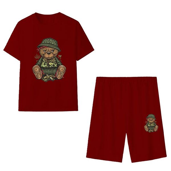 women's tracksuits 2021 summer women t-shirts suits hat bear print two pieces + shorts casual outdoor streetwear candy color female cl, Gray
women's tracksuits 2021 summer women t-shirts suits hat bear print two pieces + shorts casual outdoor streetwear candy color female cl, Gray