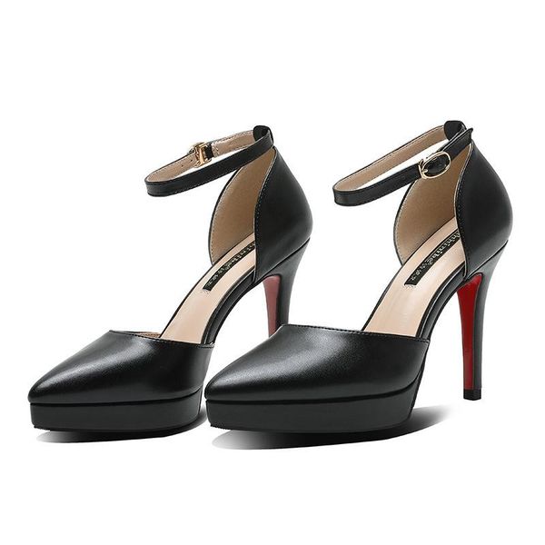 dress shoes summer brand ankle straps womens sandals cm pointed toe platform pumps matte leather ladies high heels size 33-40, Black
dress shoes summer brand ankle straps womens sandals cm pointed toe platform pumps matte leather ladies high heels size 33-40, Black