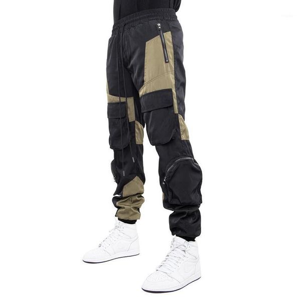 men's pants side pocket cargo hip-hop color matching casual jogging trousers fashion street pantalones, Black
men's pants side pocket cargo hip-hop color matching casual jogging trousers fashion street pantalones, Black