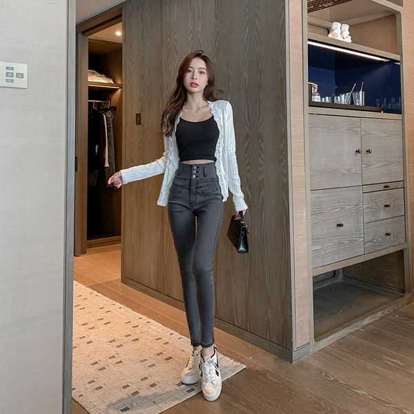 women's jeans buttons waisted skinny for women korean high fashion trend slim clothes teenage girls stretch denim pencil pant streetwea, Blue
women's jeans buttons waisted skinny for women korean high fashion trend slim clothes teenage girls stretch denim pencil pant streetwea, Blue