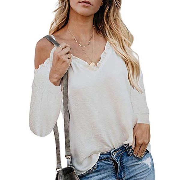 women's blouses & shirts off shoulder blouse women half sleeve spaghetti strap ruffle womens and summer 2021 white shirt blusa
women's blouses & shirts off shoulder blouse women half sleeve spaghetti strap ruffle womens and summer 2021 white shirt blusa