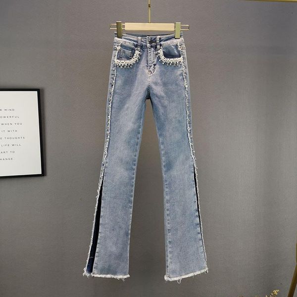 beaded jeans for women 2021 spring autumn high waist slimming bootcut trousers open fork street pants girls jean women's, Blue
beaded jeans for women 2021 spring autumn high waist slimming bootcut trousers open fork street pants girls jean women's, Blue