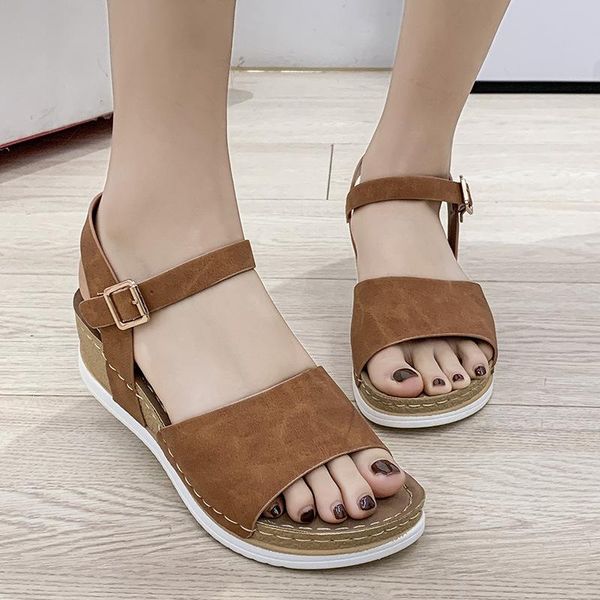 shoes 2021 summer women fashion solid color sandals buckle strap wedges platform retro peep toe, Black
shoes 2021 summer women fashion solid color sandals buckle strap wedges platform retro peep toe, Black
