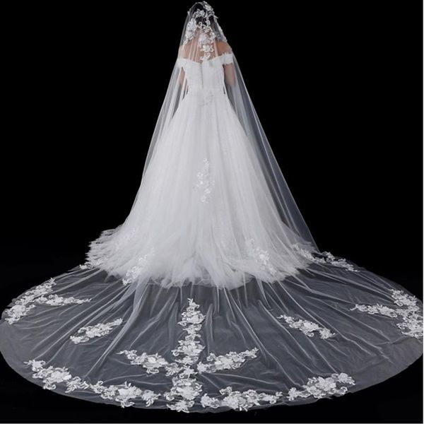 bridal veils lan ting bride 3.5m flower style accessories lace applique edge european oversized princess wedding veil, Black
bridal veils lan ting bride 3.5m flower style accessories lace applique edge european oversized princess wedding veil, Black