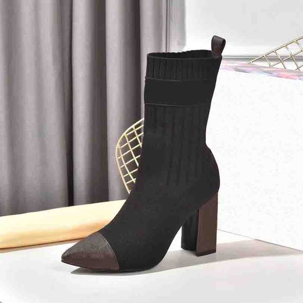spring autumn knitted elastic boots show style letter thick heels woman shoes high heel boot fashion socks lady quality, Black
spring autumn knitted elastic boots show style letter thick heels woman shoes high heel boot fashion socks lady quality, Black