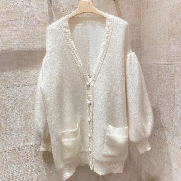 women's knits & tees wool sweater coat female cashmere cardigan autumn 2021 casual v-neck long sleeve women, White
women's knits & tees wool sweater coat female cashmere cardigan autumn 2021 casual v-neck long sleeve women, White