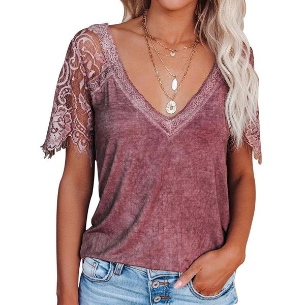 women's products short-sleeved v-neck feather lace fashion stitching sleeves children's t-shirt, White
women's products short-sleeved v-neck feather lace fashion stitching sleeves children's t-shirt, White