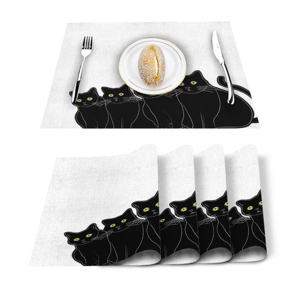table runner animal black cat kitchen placemat for dining non-slip and heat-insulating mat decoration
table runner animal black cat kitchen placemat for dining non-slip and heat-insulating mat decoration