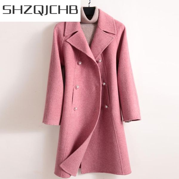women's wool & blends shzq winter coat women 100% double breasted korean autumn long cashmere jacket elegant woolen casaco feminino 190, Black
women's wool & blends shzq winter coat women 100% double breasted korean autumn long cashmere jacket elegant woolen casaco feminino 190, Black