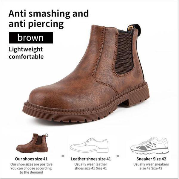 new men safety shoes anti-smashing wear-resistant lightweight waterproof oil-resistant safety boots soft breathable steel toe puncture-proof, Black;brown
new men safety shoes anti-smashing wear-resistant lightweight waterproof oil-resistant safety boots soft breathable steel toe puncture-proof, Black;brown