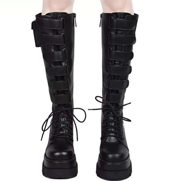 boots 2021 winter large handsome locomotive middle tube leisure slope heel lace up high knight, Black
boots 2021 winter large handsome locomotive middle tube leisure slope heel lace up high knight, Black