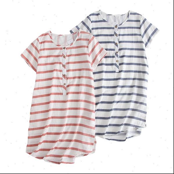 summer cotton nightgown striped women sleepwear style dress comfort gauze sleepdress knee length female thin loose homewear, Black;red
summer cotton nightgown striped women sleepwear style dress comfort gauze sleepdress knee length female thin loose homewear, Black;red