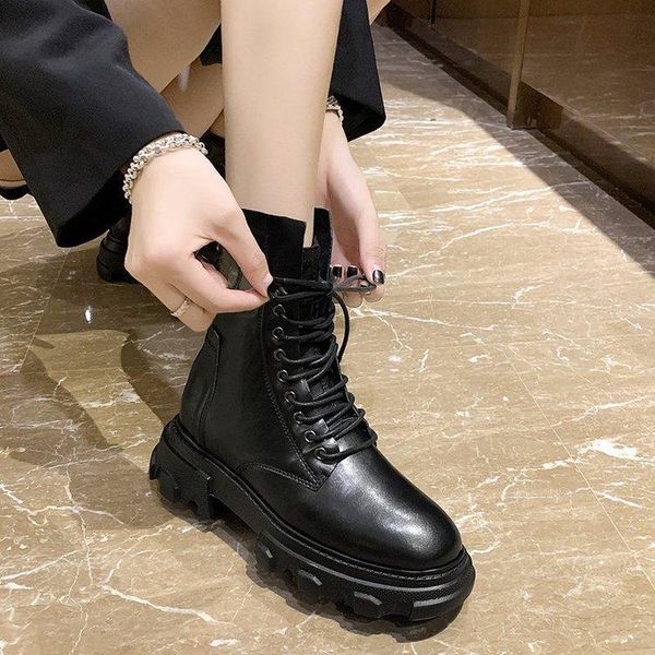 boots 2021 woman ankle flat heel shoes women lace up winter autumn daily short footwear size 35-40, Black
boots 2021 woman ankle flat heel shoes women lace up winter autumn daily short footwear size 35-40, Black