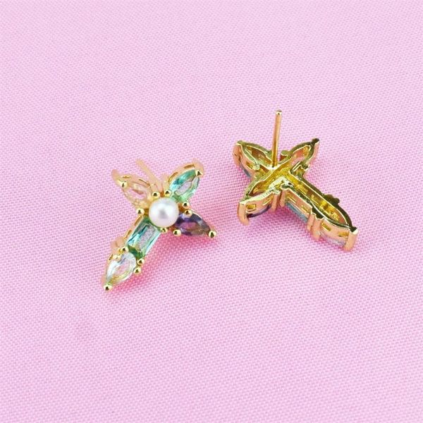 stud capbus pearl cross earrings zirconia pierced christian jewelry religious beliefs gifts, Golden;silver
stud capbus pearl cross earrings zirconia pierced christian jewelry religious beliefs gifts, Golden;silver