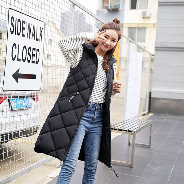 women's vests cotton vest autumn winter down cotton-padded hooded loose, Black;white
women's vests cotton vest autumn winter down cotton-padded hooded loose, Black;white