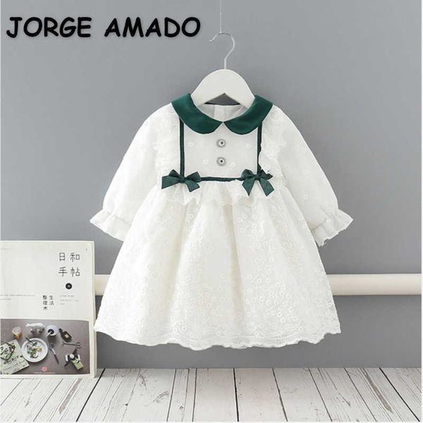 spring summer girls dresses long sleeve green bow princess dress baby collar kids clothes e9116 210610, Red;yellow
spring summer girls dresses long sleeve green bow princess dress baby collar kids clothes e9116 210610, Red;yellow
