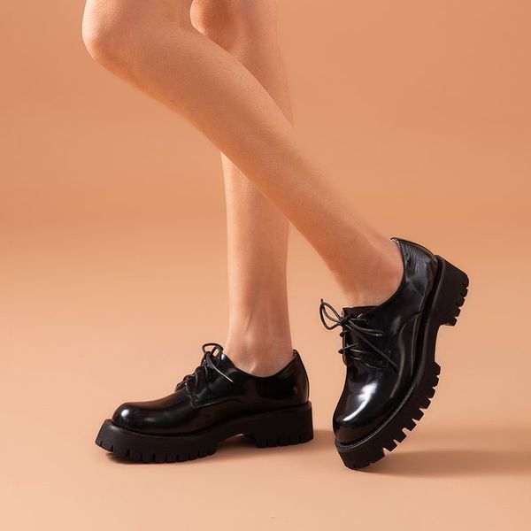 dress shoes platform women genuine cow leather derby flats round toe lace up ladies uniform shoes handmade 21818, Black
dress shoes platform women genuine cow leather derby flats round toe lace up ladies uniform shoes handmade 21818, Black