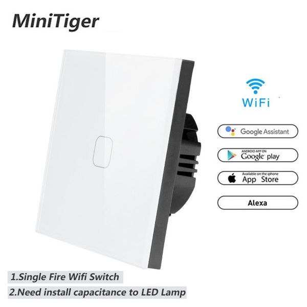 smart home control minitiger tuya/smart life/ewelink wifi 1 gang way switch crystal glass panel touch wall automation wireless
smart home control minitiger tuya/smart life/ewelink wifi 1 gang way switch crystal glass panel touch wall automation wireless
