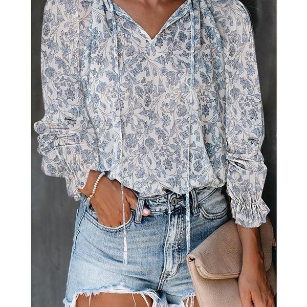 women's blouses & shirts autumn all-match long sleeve t-shirt women elegant v neck floral print tee spring loose streetwear shirt pullo, White
women's blouses & shirts autumn all-match long sleeve t-shirt women elegant v neck floral print tee spring loose streetwear shirt pullo, White