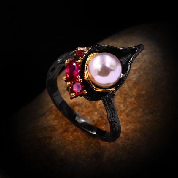 cluster rings women's red cz vintage ring black retro ladies simulated pearl finger jewelry accessories bague bijoux, Golden;silver
cluster rings women's red cz vintage ring black retro ladies simulated pearl finger jewelry accessories bague bijoux, Golden;silver
