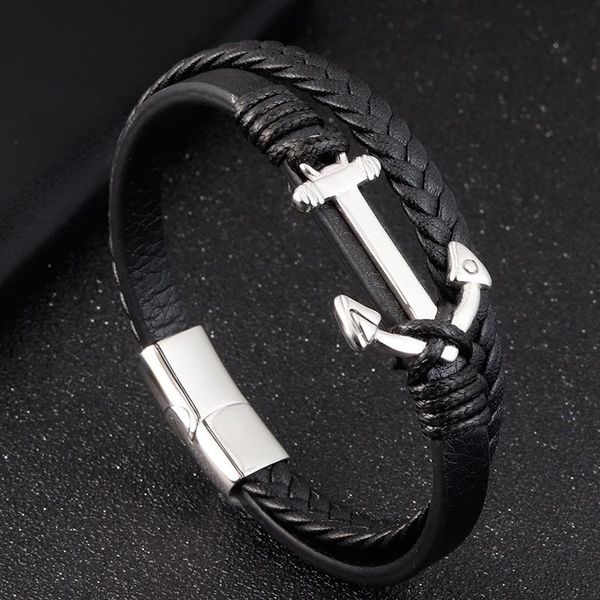 charm bracelets fashion multi-layer woven leather and stainless steel combination men's bracelet black brown male jewelry gift, Golden;silver
charm bracelets fashion multi-layer woven leather and stainless steel combination men's bracelet black brown male jewelry gift, Golden;silver