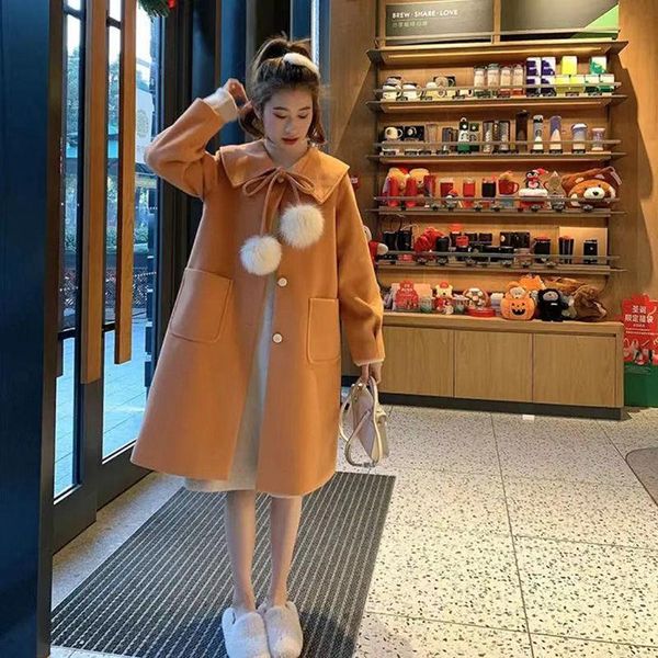 women's wool & blends 2021 autumn women casual long sleeve thick jackets female vintage loose warm coat ladies overcoat w844, Black
women's wool & blends 2021 autumn women casual long sleeve thick jackets female vintage loose warm coat ladies overcoat w844, Black
