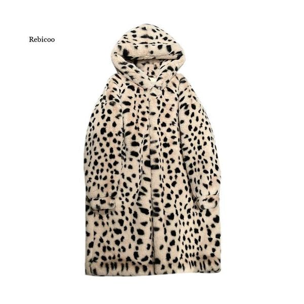 women's fur & faux women korean imitation leopard print coat one winter jacket fashion hooded warm parkas, Black
women's fur & faux women korean imitation leopard print coat one winter jacket fashion hooded warm parkas, Black