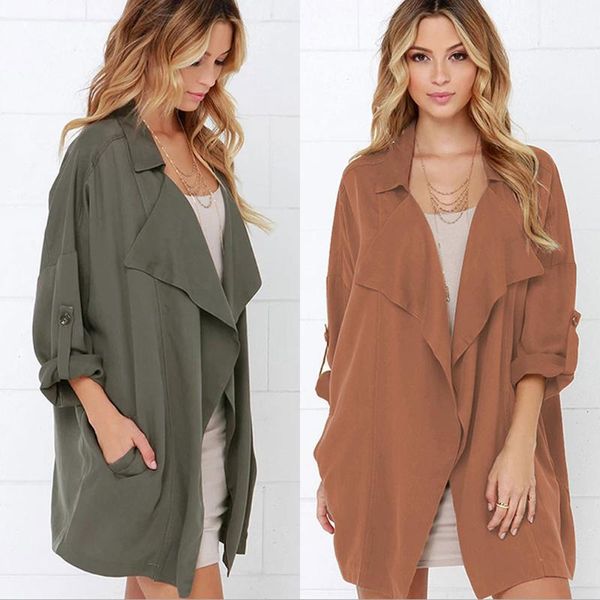 women's trench coats spring autumn women fashion loose full sleeve coat cardigan outerwear casual office ladies open stitch jacket, Tan;black
women's trench coats spring autumn women fashion loose full sleeve coat cardigan outerwear casual office ladies open stitch jacket, Tan;black