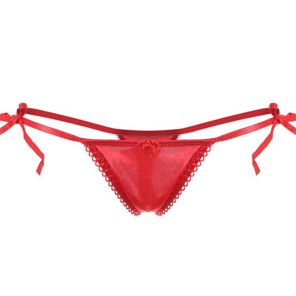 women's panties women erotic lingerie underwear underpants elastic waistband straps self tie closure g-string briefs thongs pants, Black;pink
