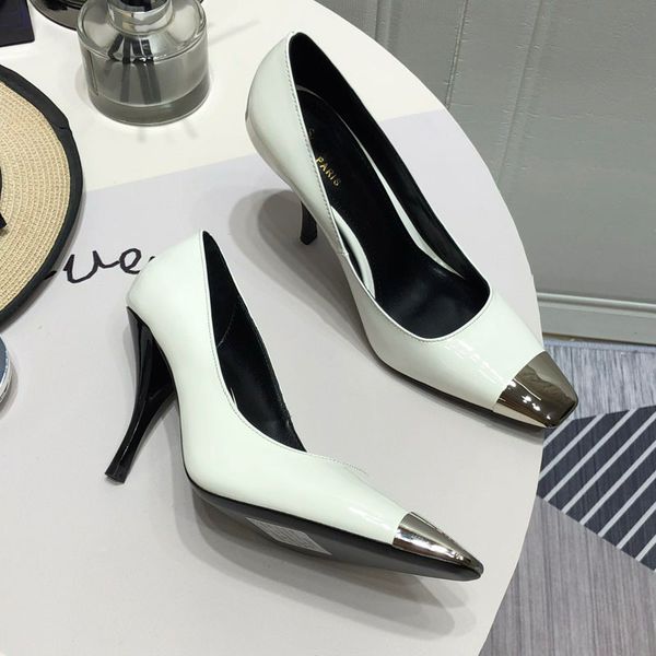 luxury women dress shoes metal design pointed toes high-heels fashion ladies wedding shoes sandals patent shiny leather pumps with box size, Black
luxury women dress shoes metal design pointed toes high-heels fashion ladies wedding shoes sandals patent shiny leather pumps with box size, Black
