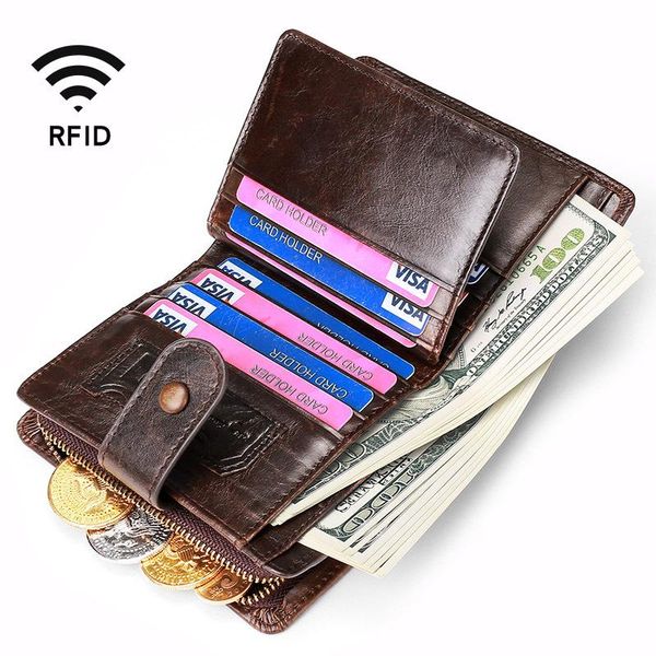 wallet rfid crazy horse genuine leather men's casual zipper buckle coin card holder bag wallets, Red;black
wallet rfid crazy horse genuine leather men's casual zipper buckle coin card holder bag wallets, Red;black