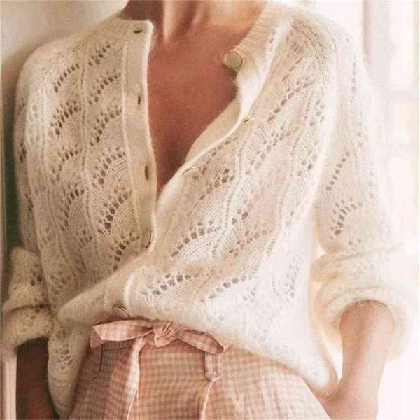 sweater 2021 mohair knitted button cardigan women's hook flower hollow loose wool jacket thicken e3ij, White;black
sweater 2021 mohair knitted button cardigan women's hook flower hollow loose wool jacket thicken e3ij, White;black