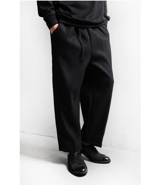 men's simple front pleat wide leg straight tube loose korean capris casual pants versatile trend, Black
men's simple front pleat wide leg straight tube loose korean capris casual pants versatile trend, Black