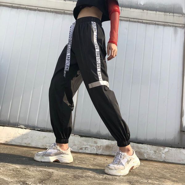 women's pants & capris streetwear harem women realpopu patchwork high waist side striped black trousers woven elastic fitness sweatpant, Black;white
women's pants & capris streetwear harem women realpopu patchwork high waist side striped black trousers woven elastic fitness sweatpant, Black;white
