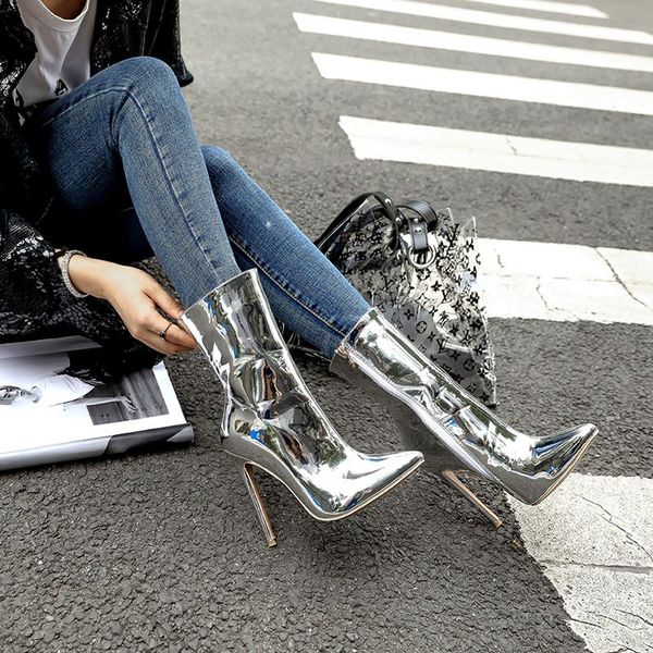 boots 2021 brand women fashion super high heels ankle faux leather spring autumn pointed toe winter, Black
boots 2021 brand women fashion super high heels ankle faux leather spring autumn pointed toe winter, Black