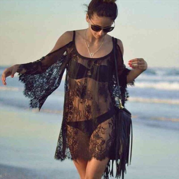 women bathing suit lace crochet bikini cover up casual beach lace dress crochet batwing sleeve ladies loose solid, White;black
women bathing suit lace crochet bikini cover up casual beach lace dress crochet batwing sleeve ladies loose solid, White;black