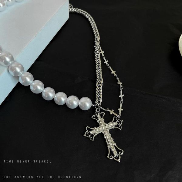 pendant necklaces vintage creative crystal fairy cross gothic chain tassel pearl strand for women party wedding jewelry 2021, Silver
pendant necklaces vintage creative crystal fairy cross gothic chain tassel pearl strand for women party wedding jewelry 2021, Silver