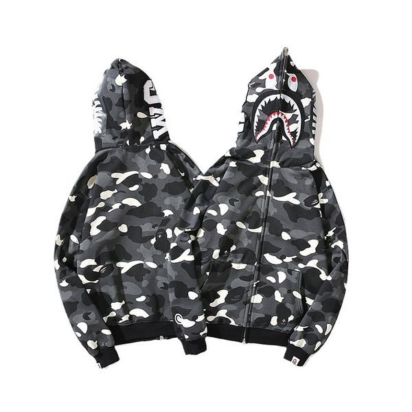 men's hoodies qiudongchao brand shark head camouflage sweater plush couple's coat, Black
men's hoodies qiudongchao brand shark head camouflage sweater plush couple's coat, Black