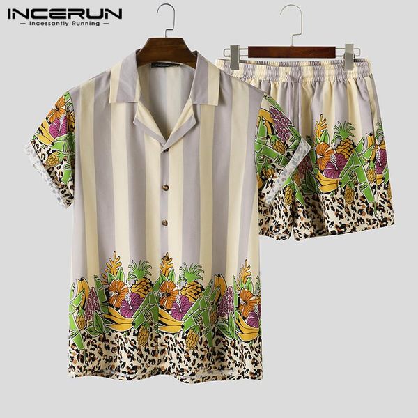 men's tracksuits incerun men hawaiian sets printing beach 2021 summer short sleeve lapel shirt board shorts 2 pieces streetwear vacatio, Gray
men's tracksuits incerun men hawaiian sets printing beach 2021 summer short sleeve lapel shirt board shorts 2 pieces streetwear vacatio, Gray