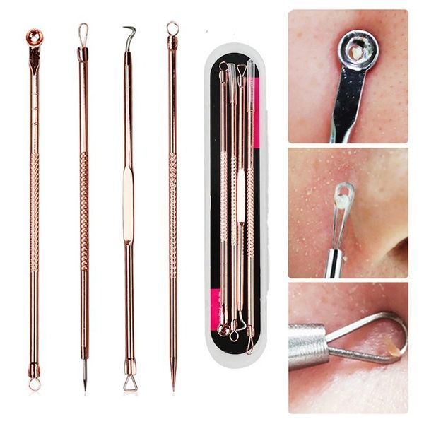 4 pcs/set rose gold stainless steel blackhead remover tool kit face massage whitehead pimple spot acne extractor 20 sets
4 pcs/set rose gold stainless steel blackhead remover tool kit face massage whitehead pimple spot acne extractor 20 sets