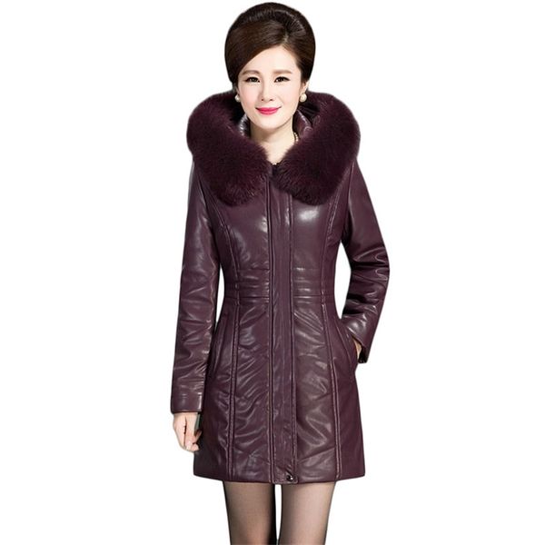 leather jacket women winter plus size thick warmth fur hooded coats long slim outwear clothing feminina lr953 210531, Black
leather jacket women winter plus size thick warmth fur hooded coats long slim outwear clothing feminina lr953 210531, Black