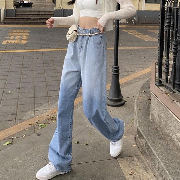 women's jeans straight women plus size high waisted denim pants wide leg vintage streetwear full length trousers spring summer, Blue
women's jeans straight women plus size high waisted denim pants wide leg vintage streetwear full length trousers spring summer, Blue