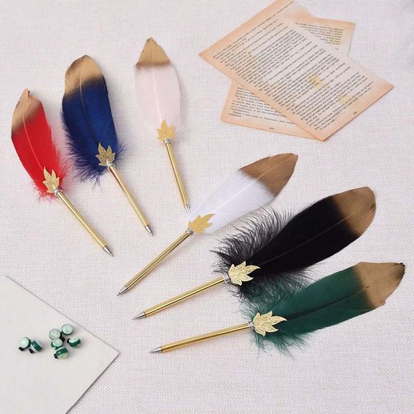 ballpoint pens creative feather gel pen office signature 0.5mm black christmas gift wedding advertising, Blue;orange
ballpoint pens creative feather gel pen office signature 0.5mm black christmas gift wedding advertising, Blue;orange